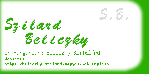 szilard beliczky business card